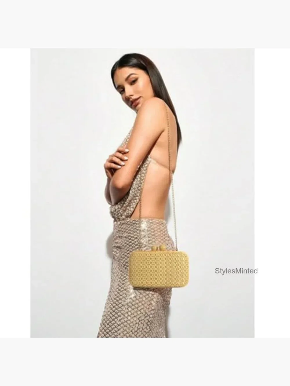 Handwoven Straw Clutch Purse with Removable Strap - Summer Beach Evening Bag - Picture 3 of 7